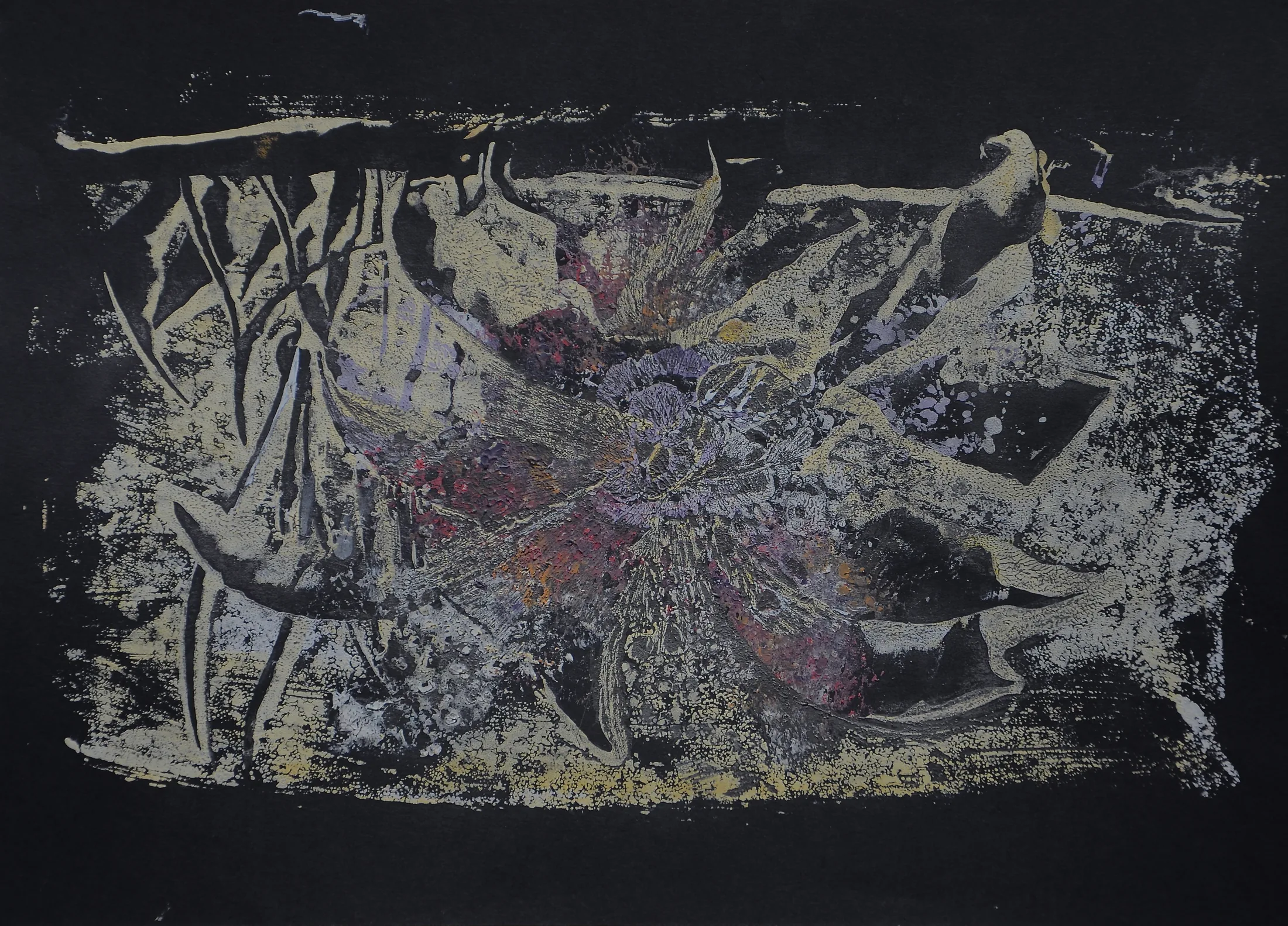 abflug,acryl,tusche auf papier ,din a 4 ,2015